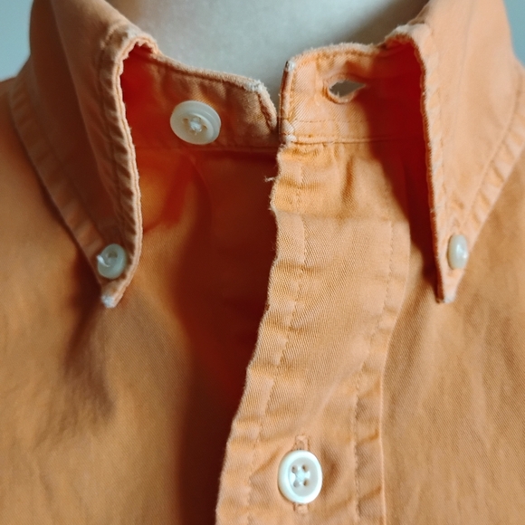 Ralph Lauren Cotton Poplin Button Down Shirt Orange Classic Fit Preppy Size L - Picture 5 of 17